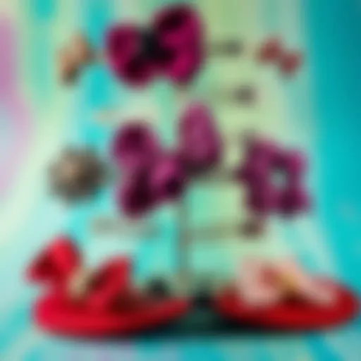 Variety of Hat Clips A stylish array of hat clips showcased on a vibrant background.