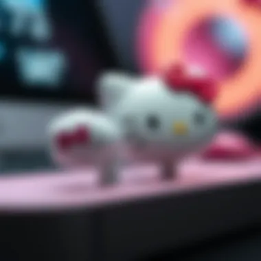 Unique Features of Hello Kitty Earbuds Close-up of the unique features of Hello Kitty earbuds