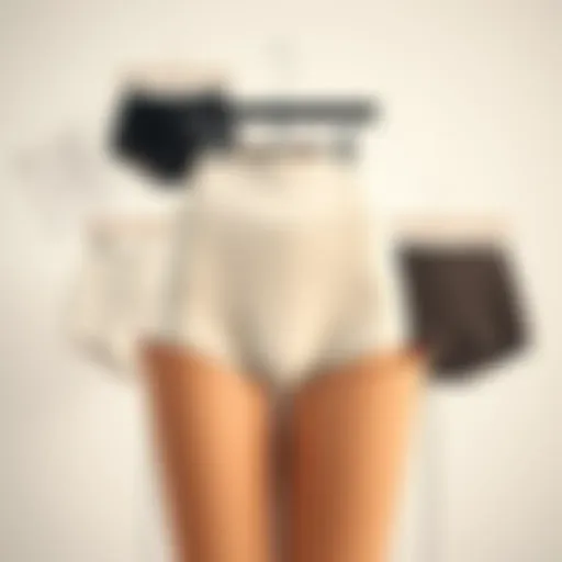 Elegant Display of Body Shaper Shorts High-waisted body shaper shorts displayed elegantly on a neutral background