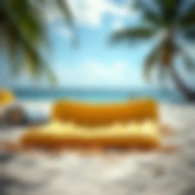 Eco-friendly inflatable beach mat displayed