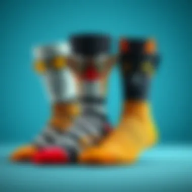 Creative sock designs featuring individual faces and styles