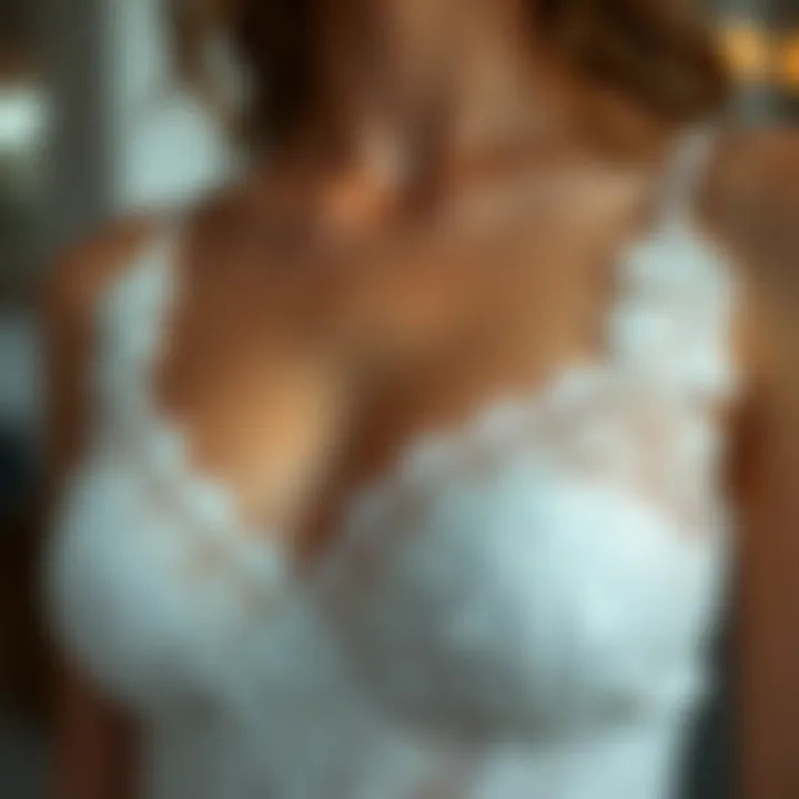 Elegant lace detail showcasing the intricate craftsmanship of the cami bodycon dress