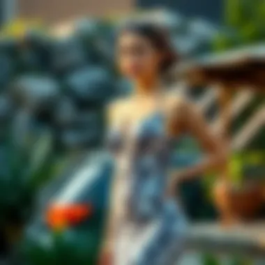 A model showcasing the lace cami bodycon dress in a natural setting, emphasizing its versatility