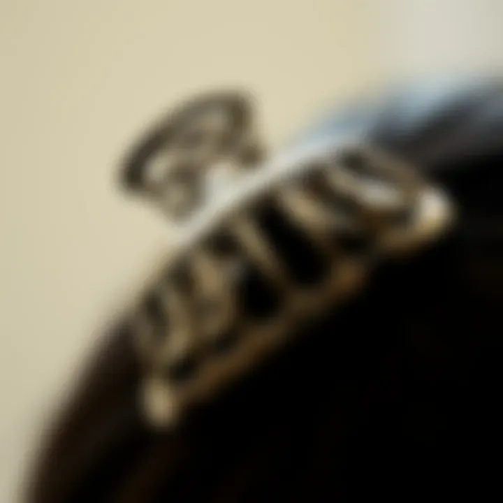 Modern Metal Claw Hair Clip A close-up view of a modern metal claw hair clip emphasizing its sleek finish.