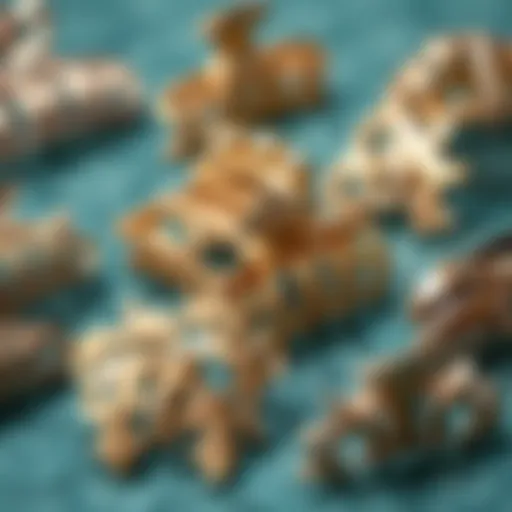 Vintage Metal Claw Hair Clips An elegant display of vintage metal claw hair clips showcasing intricate designs.