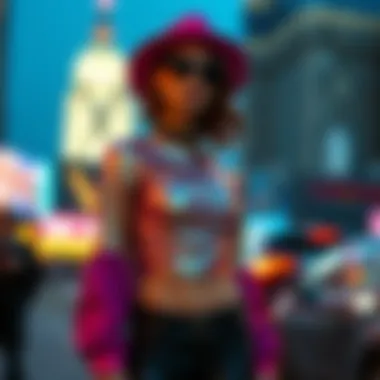 A styled outfit featuring the metallic rave top, paired with accessories for a complete look