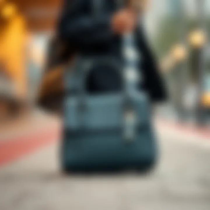 An eco-friendly mini double handle satchel bag emphasizing sustainable materials and design