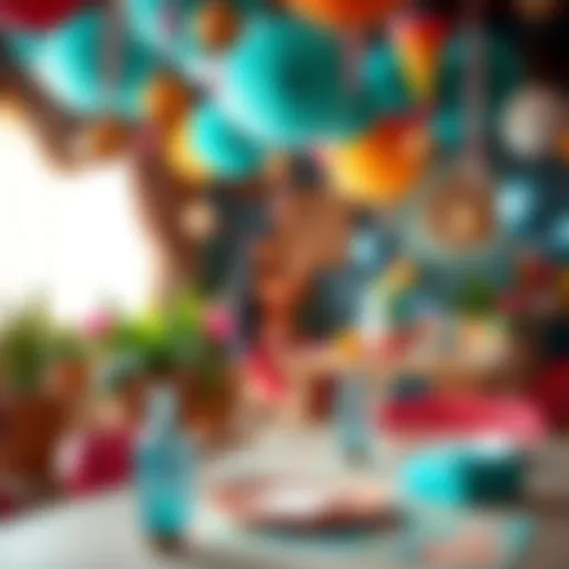 Colorful Moana-themed decorations brightening up a party space