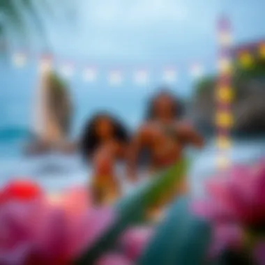 Invitations designed with Moana motifs and themes