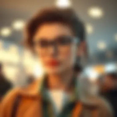 Casual outfit complemented by chic nerd glasses