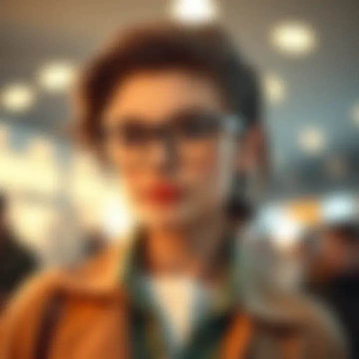 Casual outfit complemented by chic nerd glasses