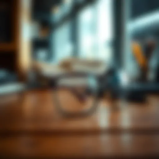 Stylish nerd prescription glasses on a wooden desk