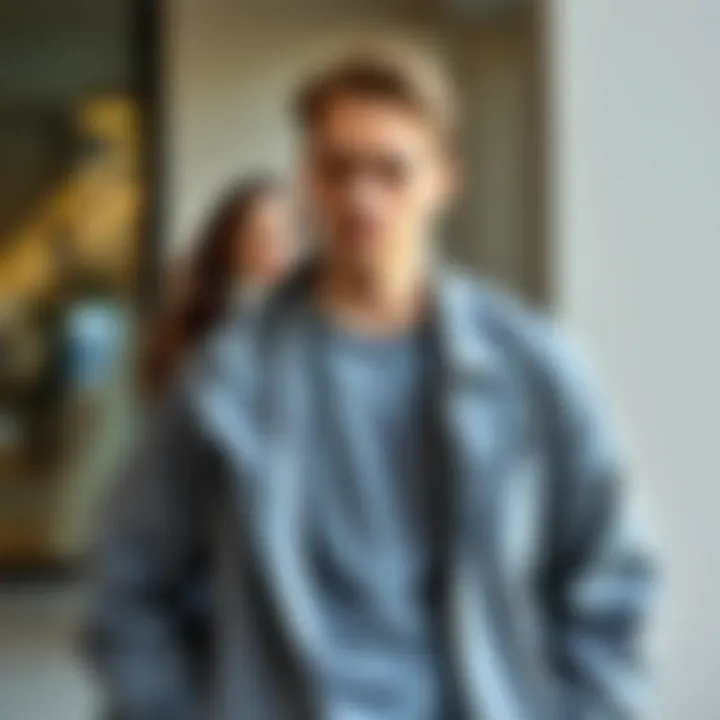 Stylish combination of gray tones with a pop of color