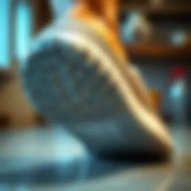 Close-up of a non-slip sole demonstrating superior traction.