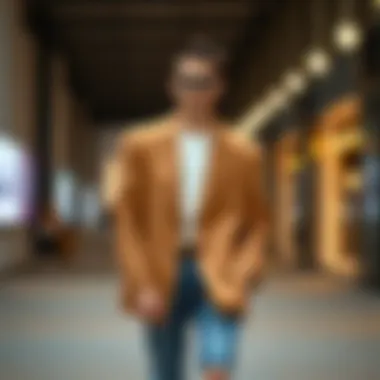 Versatile Styling with Oversized Blazers Fashionable pairing of oversized blazer with casual attire.