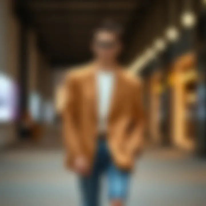 Versatile Styling with Oversized Blazers Fashionable pairing of oversized blazer with casual attire.