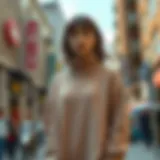 Chic oversized turtle neck sweater dress showcased in a trendy urban setting