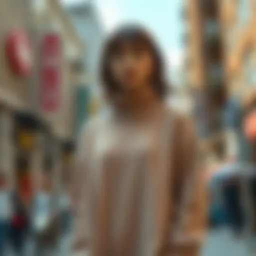 Chic oversized turtle neck sweater dress showcased in a trendy urban setting