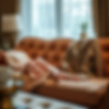 A cozy pajama set paired with a stylish cardigan on a plush sofa