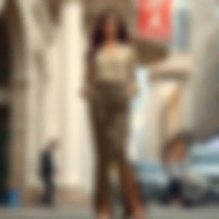 Chic front-slit pants paired with a stylish top