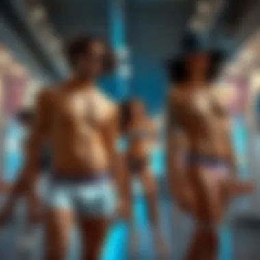 Trendy setting featuring individuals wearing personalized underwear