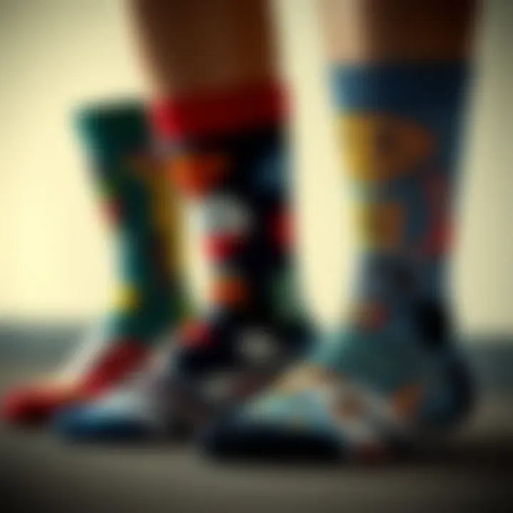 Artistic representation of sock design evolution