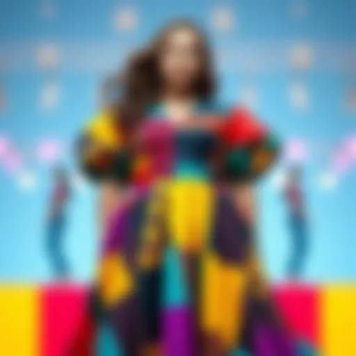 Stunning plus size patchwork dress featuring vibrant colors and unique patterns