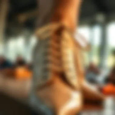 Craftsmanship Behind Lace-Up Heels Close-up of detailed lace-up design and craftsmanship