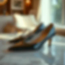 Elegant pointed toe lace-up heels on a marble surface