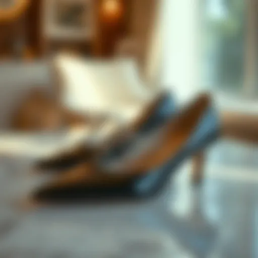 Elegant pointed toe lace-up heels on a marble surface