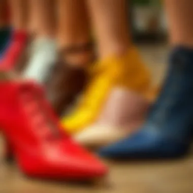 Diverse Styles of Pointed Toe Lace-Up Heels A variety of pointed toe lace-up heels showcasing different colors