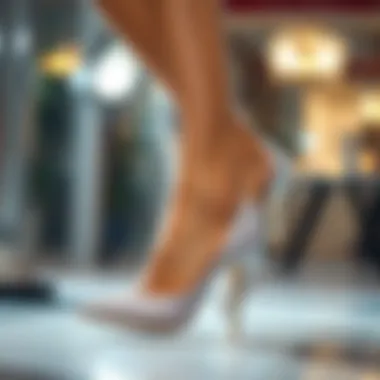 Confident Elegance with Silver Glitter Heels Model confidently wearing silver glitter heels at prom