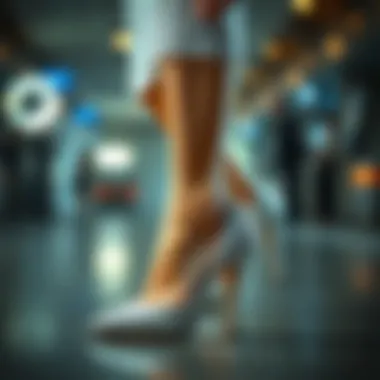 Stylish Coordination with Silver Glitter Heels Stylish prom outfit complemented by silver heels