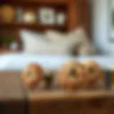 Elegant rattan drawer knobs displayed on a wooden surface