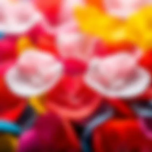 Elegant display of reusable silicone gel petals in various colors