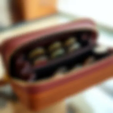 Organized Compartments in RFID Coin Purses Interior view of an RFID coin purse with organized compartments