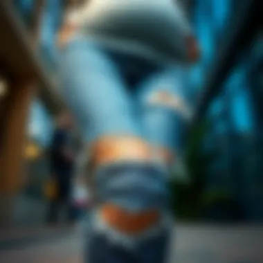 Sustainable Fashion Choices Eco-friendly production of maternity jeans highlighted through visuals