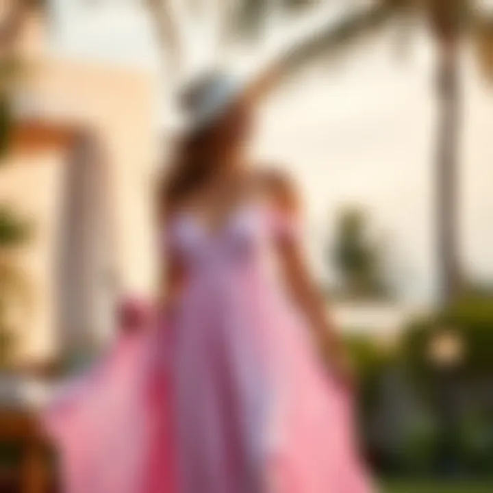 Summer Bliss: A Flowing Pastel Party Dress Flowing pastel party dress ideal for summer gatherings