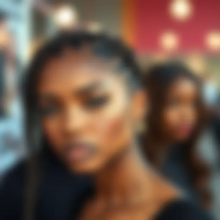 A model showcasing the versatility of short braided lace front wigs in different styles.