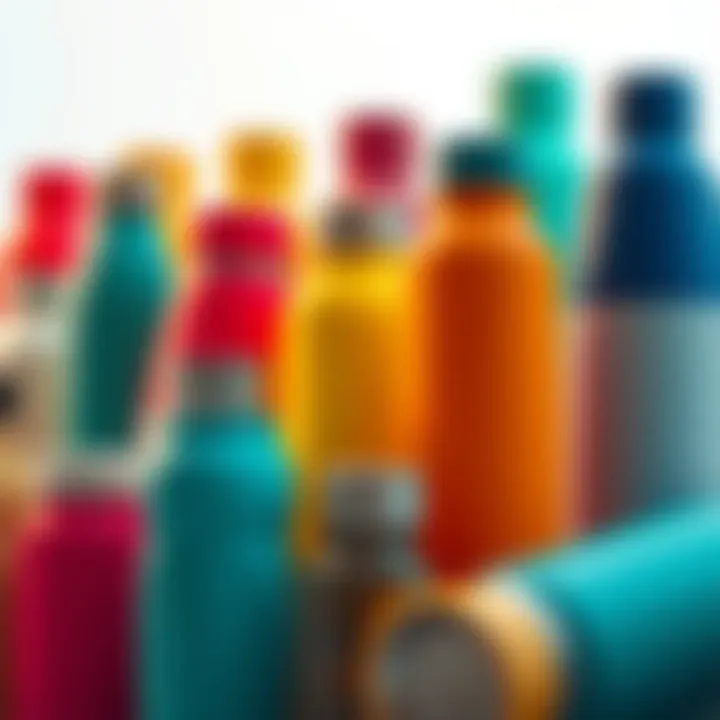 Silicone travel bottles in different colors and sizes