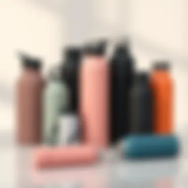 Elegant silicone travel bottles arranged aesthetically
