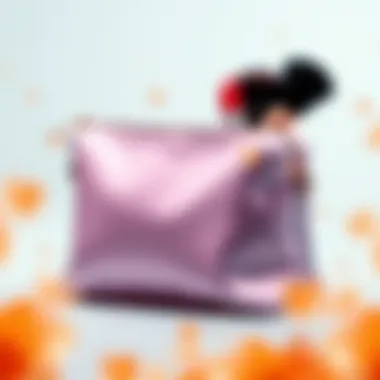 Elegant soft makeup bag showcasing unique design elements