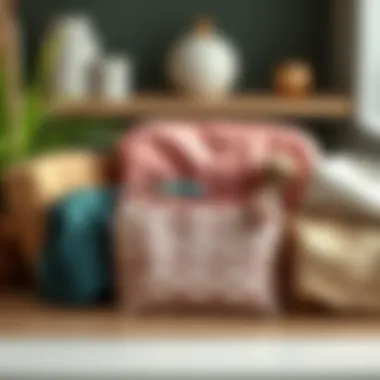 Variety of soft makeup bags made from sustainable materials