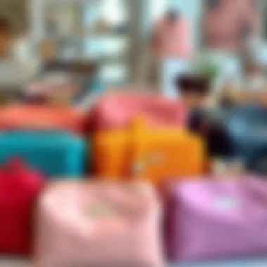 Trendy soft makeup bags in various colors and styles