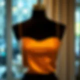 Stylish strapless camisole with built-in bra showcased on a mannequin