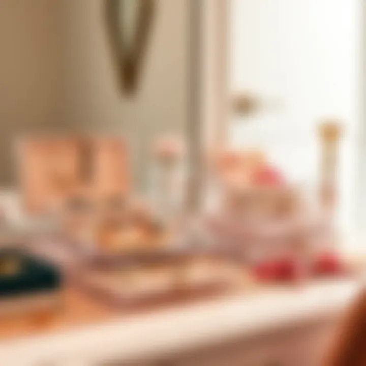 Chic Vanity Display with Clear Jewelry Boxes Stylish arrangement of clear jewelry boxes on a vanity