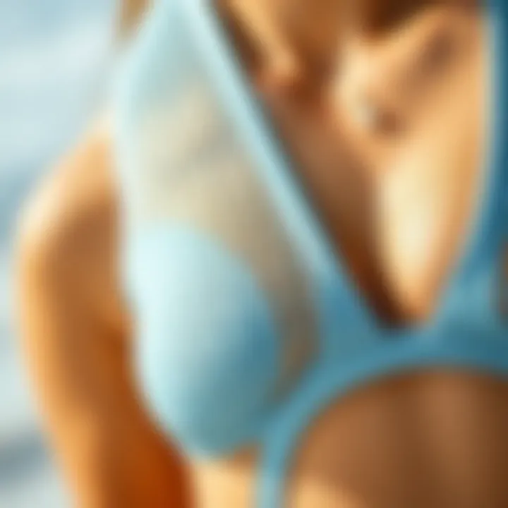 Close-up of sustainable fabric used in modern mesh insert swimsuits.