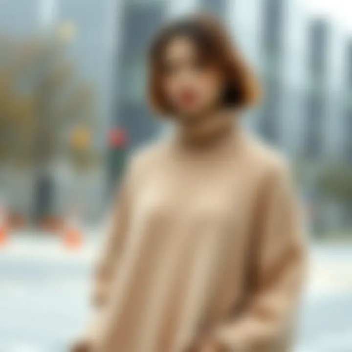 Sustainable fashion elements incorporated into the design of the sweater dress