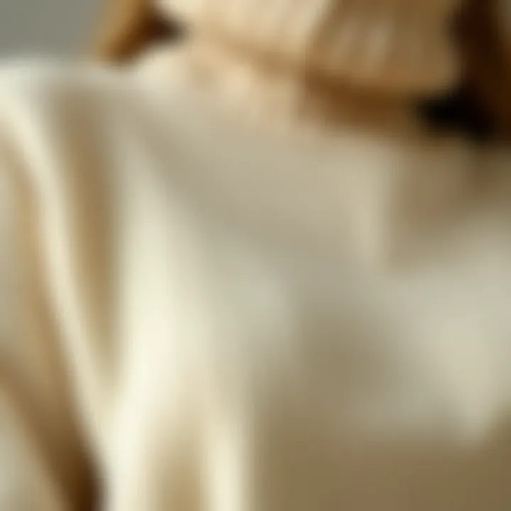 Close-up of fabric texture highlighting comfort and warmth of the sweater dress