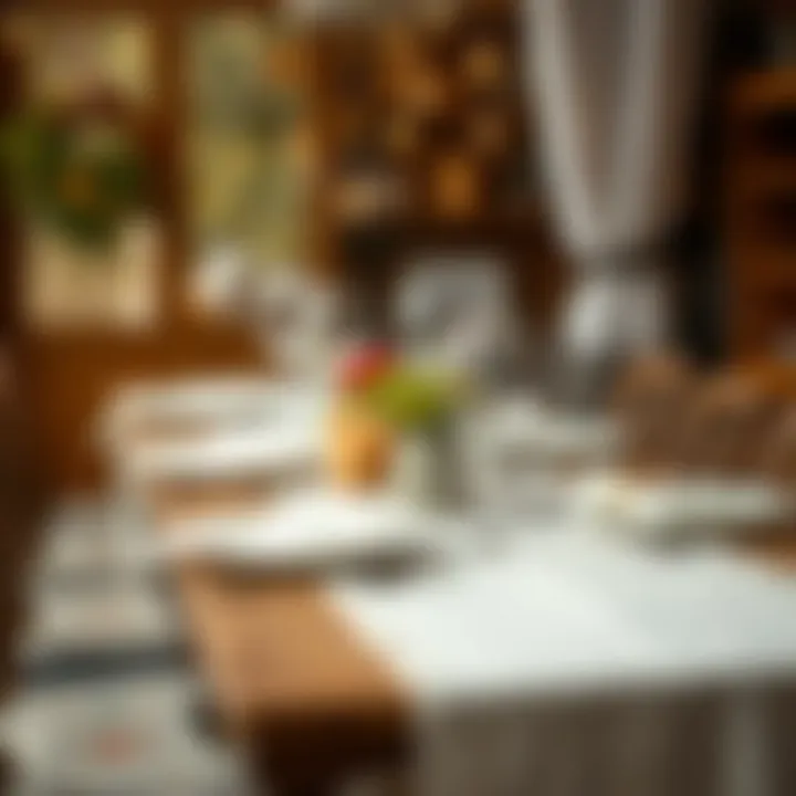 Seasonal Charm: Bohemian Napkin Table Setting A table setting showcasing bohemian cloth napkins and seasonal decor